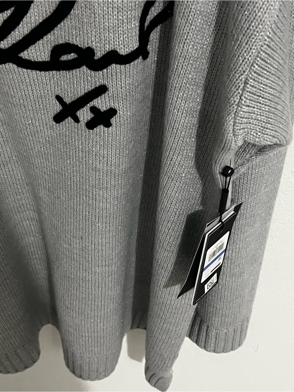 Karl Lagerfeld Gray Crewneck Sweater with Black Logo